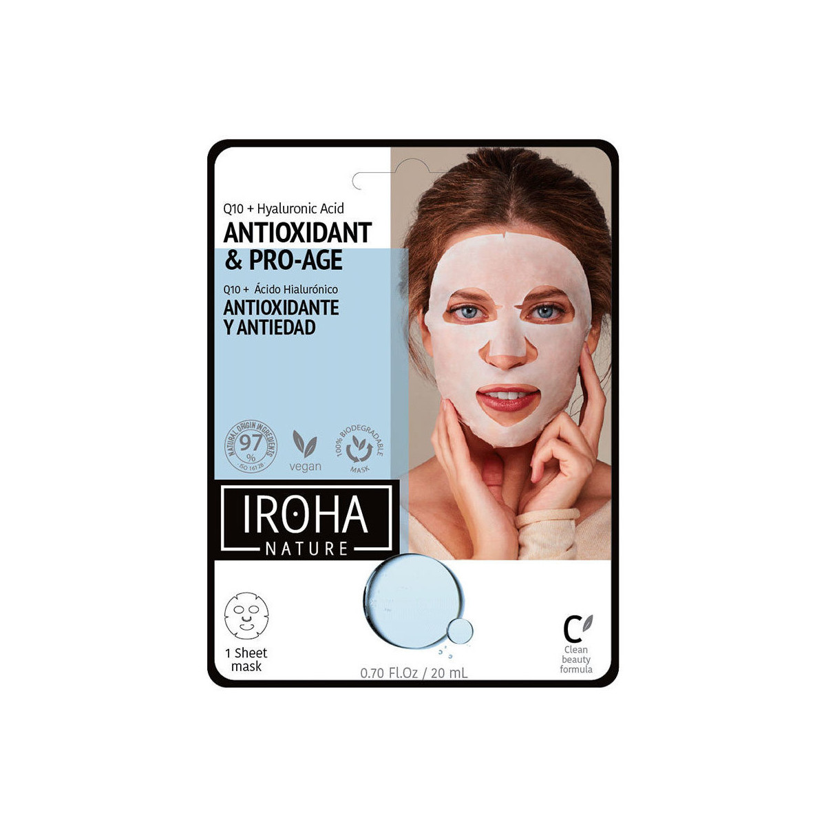 Accessoires Damen Masken Iroha Nature Tissue Mask Antiwrinkles Q10 + Ha 