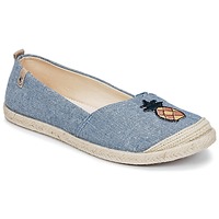 Schuhe Damen Leinen-Pantoletten mit gefloch Roxy FLORA II J SHOE CHY Blau