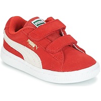 Schuhe Jungen Sneaker Low Puma SUEDE 2 STRAPS INF Rot / Weiss