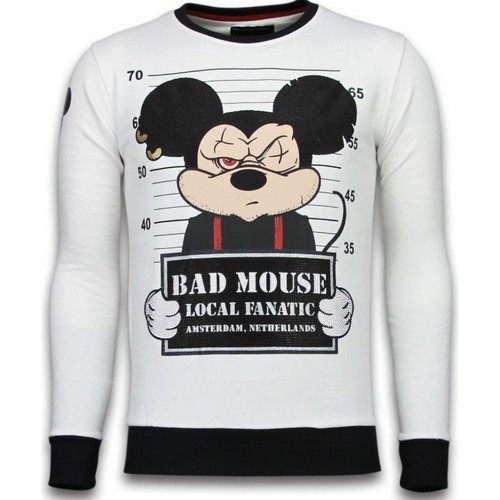 Kleidung Herren Sweatshirts Local Fanatic Bad Mouse Strass Weiss