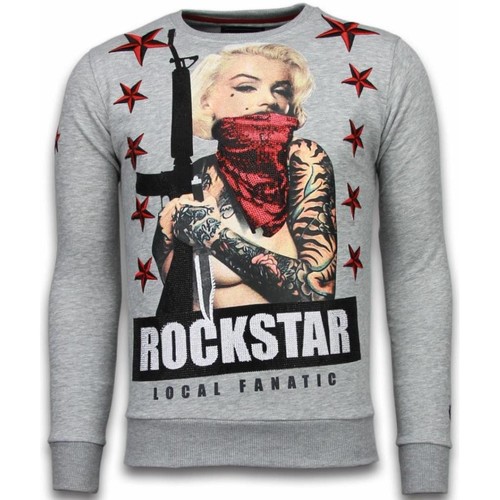Kleidung Herren Sweatshirts Local Fanatic Marilyn Rockstar Strass Grau