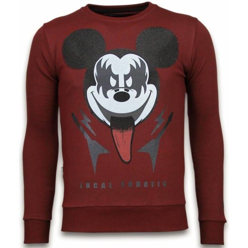 Kleidung Herren Sweatshirts Local Fanatic Kiss My Mickey Strass Rot
