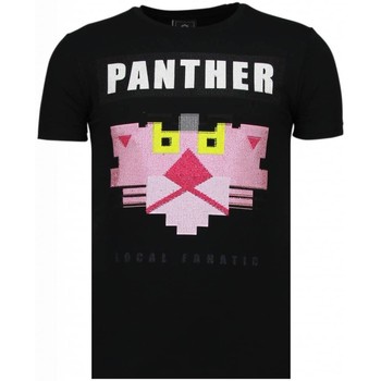 Kleidung Herren T-Shirts Local Fanatic Panther For A Cougar Strass Schwarz