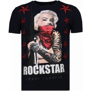 Kleidung Herren T-Shirts Local Fanatic Marilyn Rockstar Strass Blau