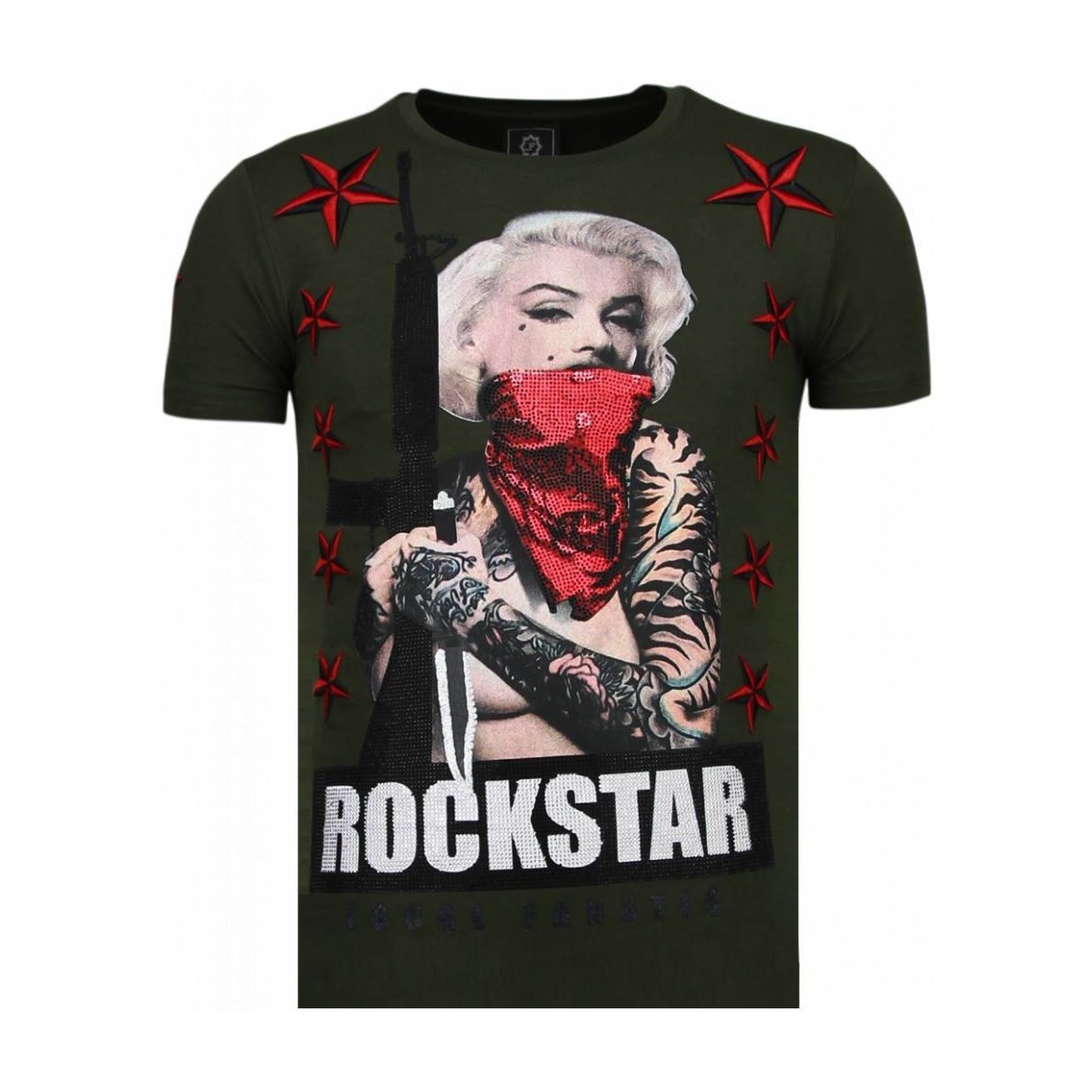 Kleidung Herren T-Shirts Local Fanatic Marilyn Rockstar Strass Grün