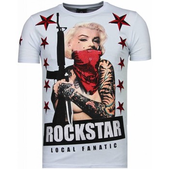 Kleidung Herren T-Shirts Local Fanatic Marilyn Rockstar Strass Weiss