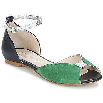 Schuhe Damen Sandalen / Sandaletten Betty London INALI Schwarz / Silbern / Grün