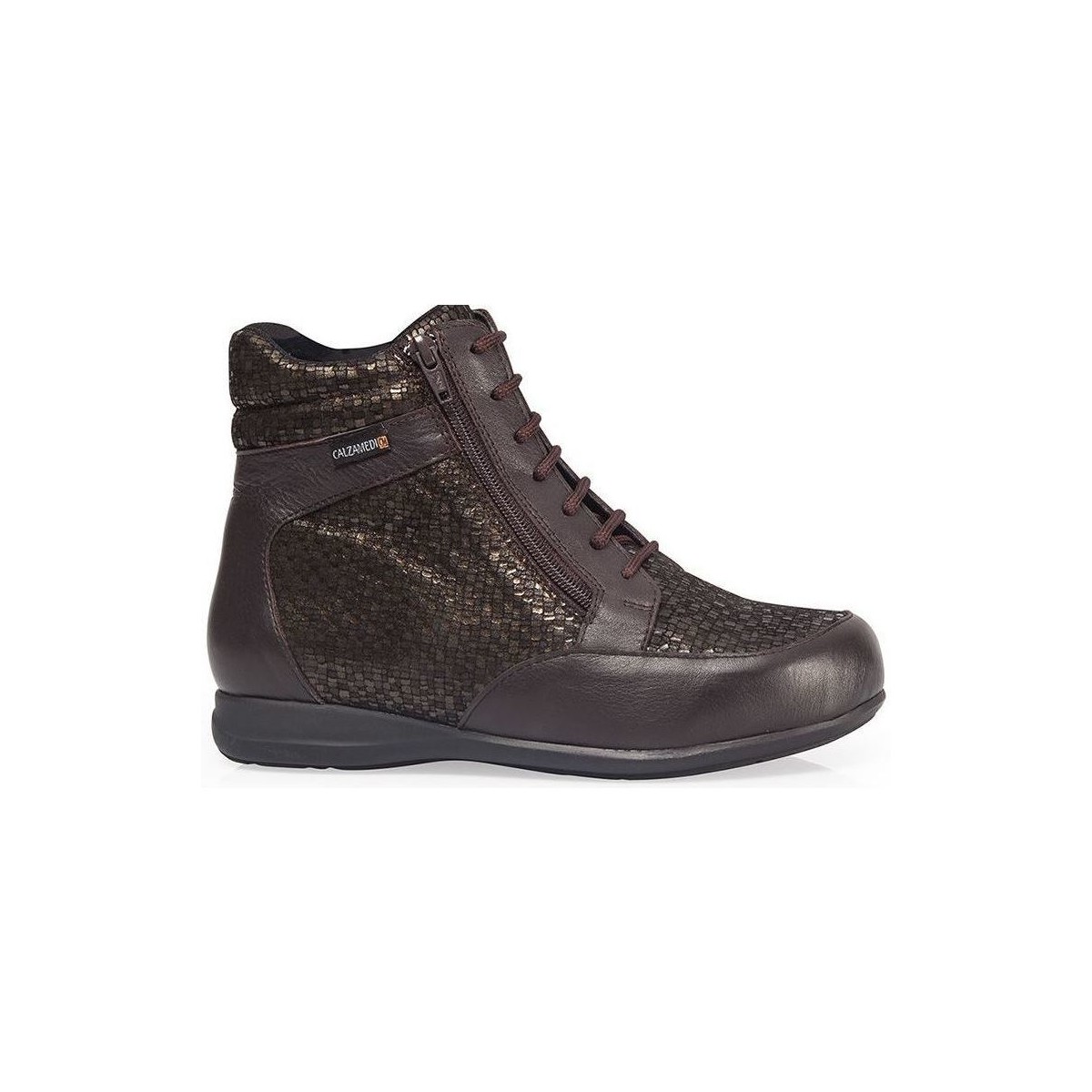 Schuhe Damen Low Boots Calzamedi DIABETIC ANKLE BOOTS SCALES W0684 Braun