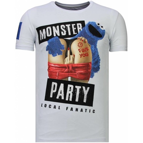 Kleidung Herren T-Shirts Local Fanatic Monster Party Strass Weiss