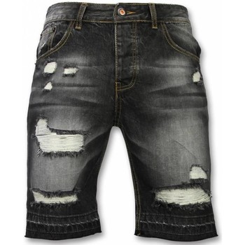 Kleidung Herren Shorts / Bermudas Enos Kurze Hosen Slim Ripped Shorts Grau