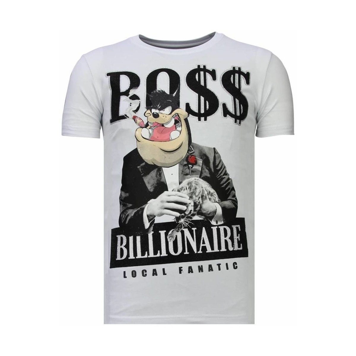 Kleidung Herren T-Shirts Local Fanatic Billionaire Boss Strass Weiss