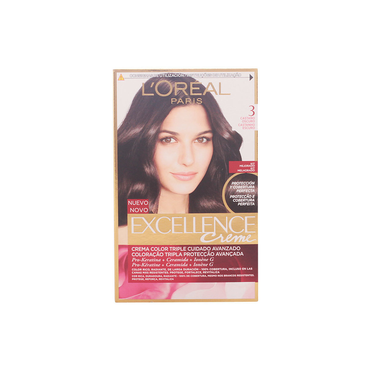 Beauty Haarfärbung L'oréal Excellence Creme-farbstoff 3-dunkelbraun 