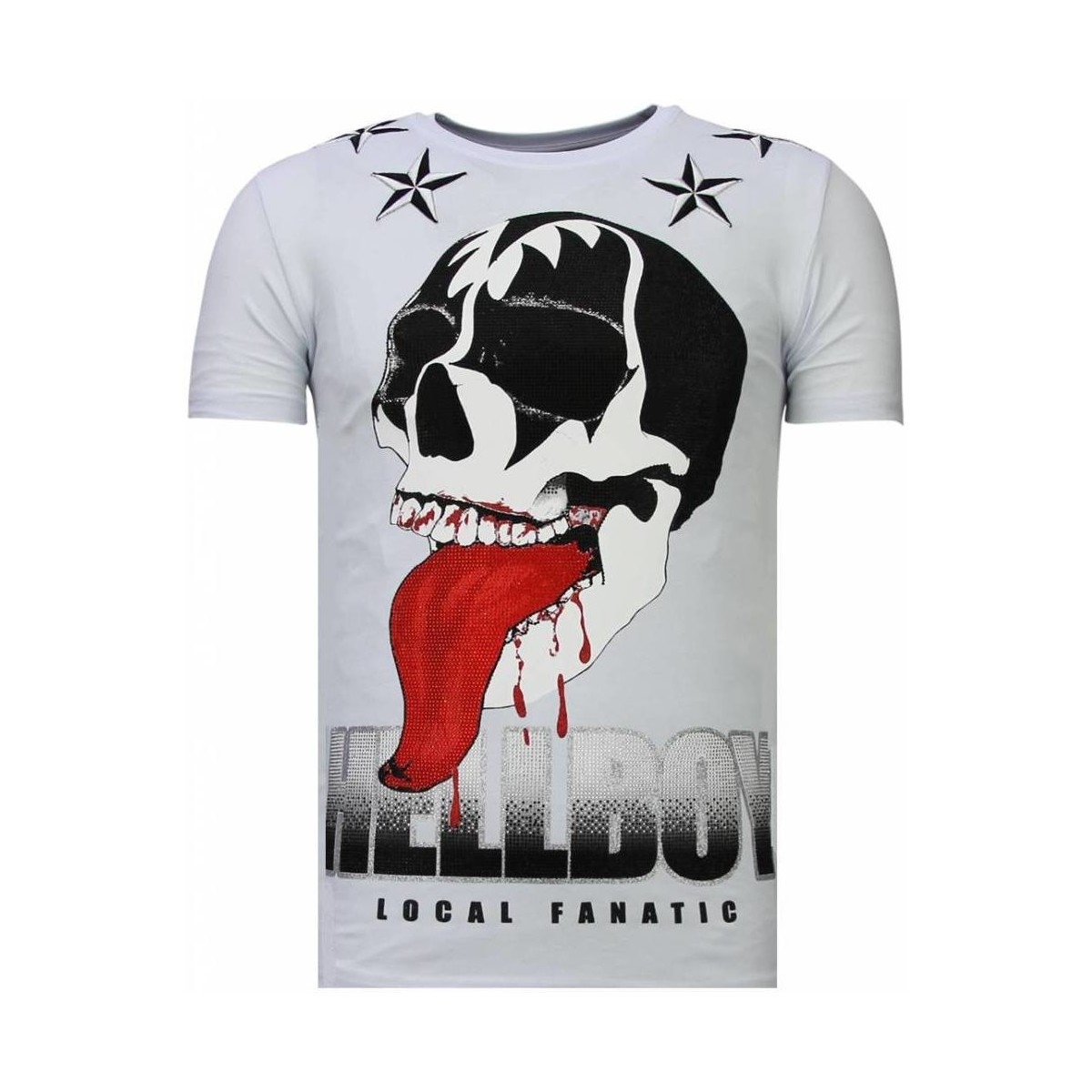 Kleidung Herren T-Shirts Local Fanatic Hellboy Strass Weiss