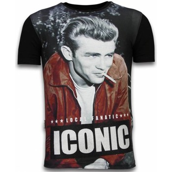Kleidung Herren T-Shirts Local Fanatic James Dean Iconic Digital Strass Schwarz