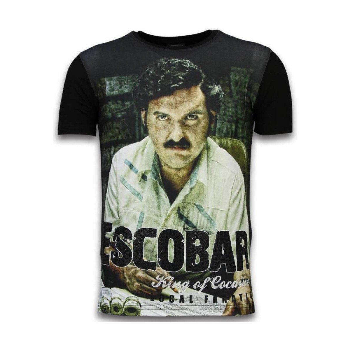 Kleidung Herren T-Shirts Local Fanatic Escobar King Of Cocaine Digital Schwarz