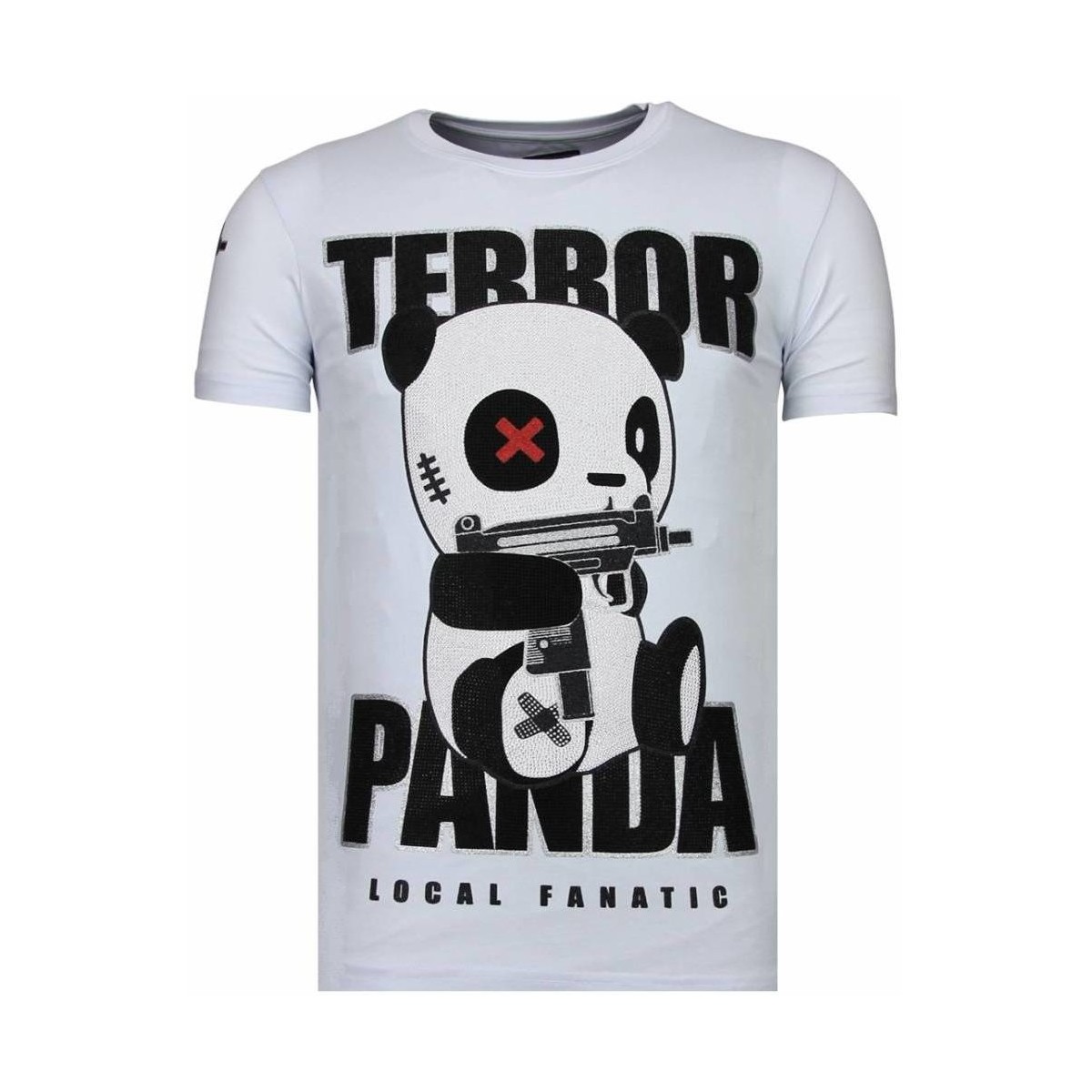 Kleidung Herren T-Shirts Local Fanatic Terror Panda Strass Weiss