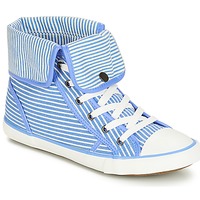 Schuhe Damen Sneaker High André GIROFLE Weiss / Blau