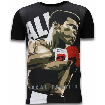 Kleidung Herren T-Shirts Local Fanatic Muhammad Ali Digital Strass Schwarz