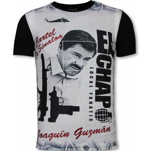 Kleidung Herren T-Shirts Local Fanatic El Chapo Digital Strass Schwarz