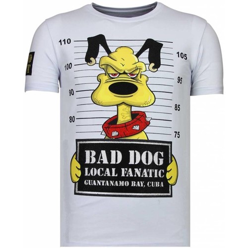 Kleidung Herren T-Shirts Local Fanatic Bad Dog Strass Weiss