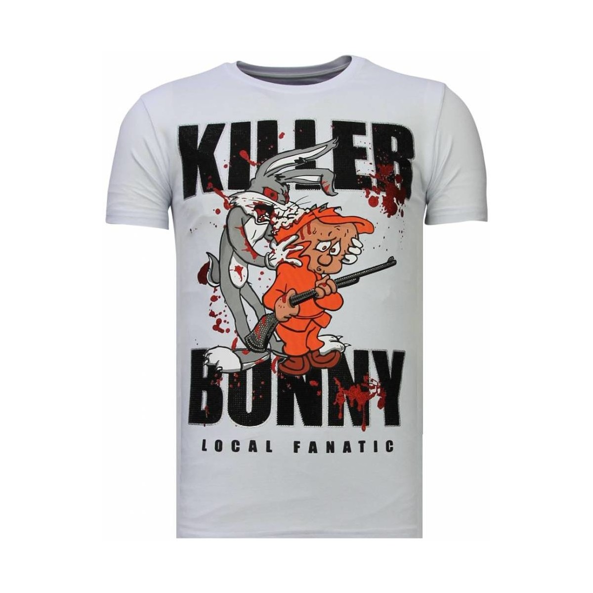 Kleidung Herren T-Shirts Local Fanatic Killer Bunny Strass Weiss