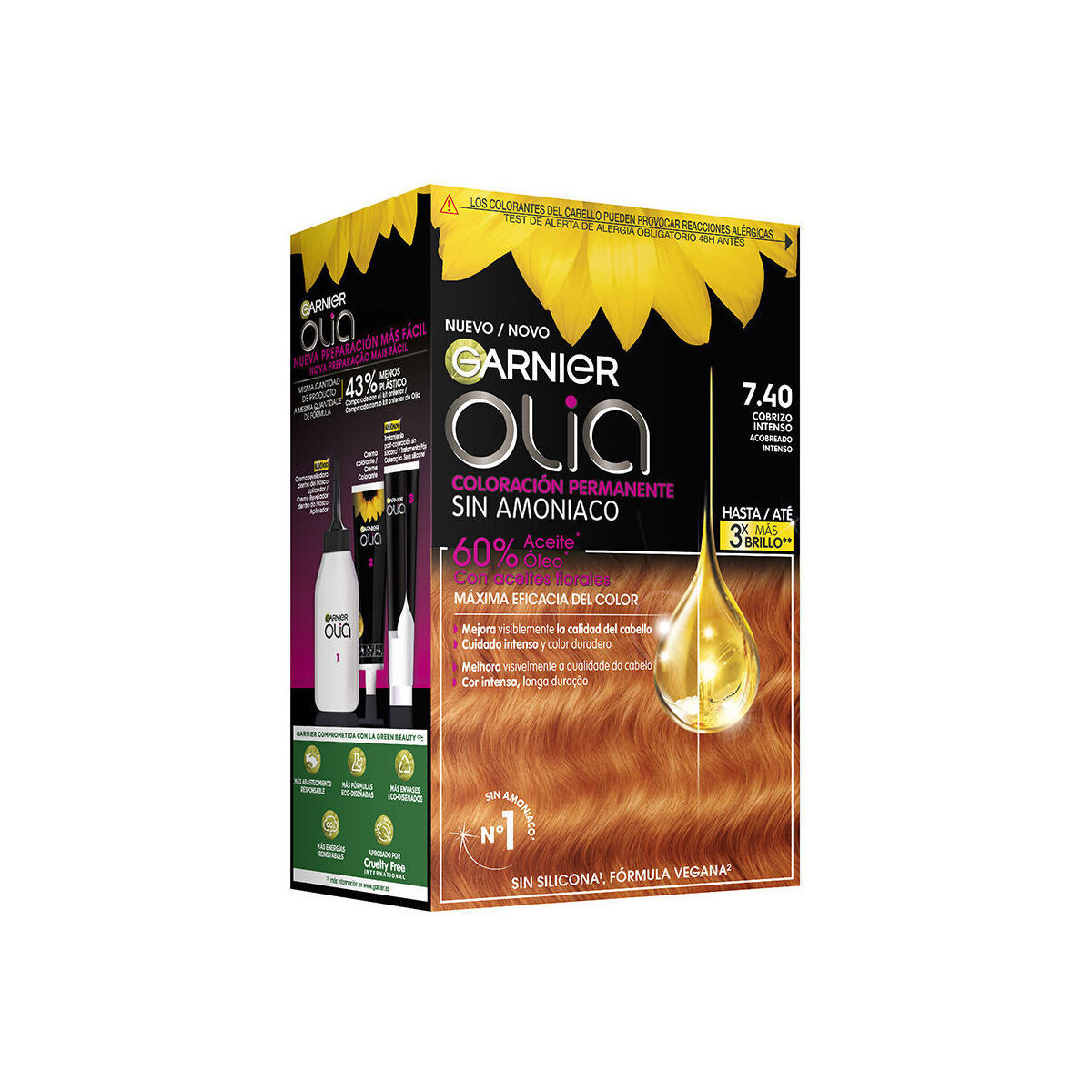 Beauty Haarfärbung Garnier Olia Coloración Permanente 7,40-cobrizo Intenso 