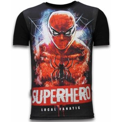Kleidung Herren T-Shirts Local Fanatic Superhero Digital Strass Schwarz