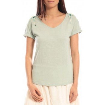 Kleidung Damen T-Shirts Blune T-shirt Larmes de Joie LJ-TF01E13 Vert Grün