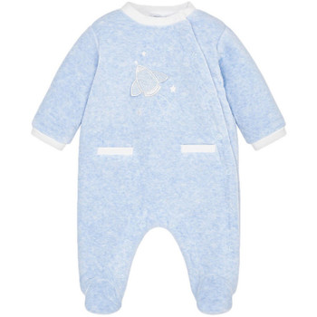 Kleidung Kinder Overalls / Latzhosen Mayoral Pyjama Bébé Garçon velours étoiles Bleu Blau