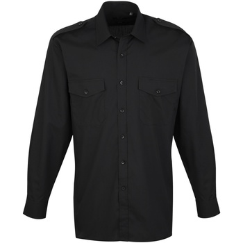 Kleidung Herren Langärmelige Hemden Premier PR210 Schwarz
