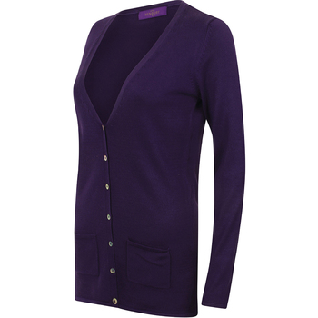 Kleidung Damen Strickjacken Henbury Fine Knit Violett