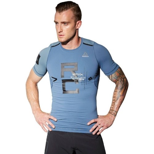 Kleidung Herren T-Shirts Reebok Sport Combat Rash Guard Blau